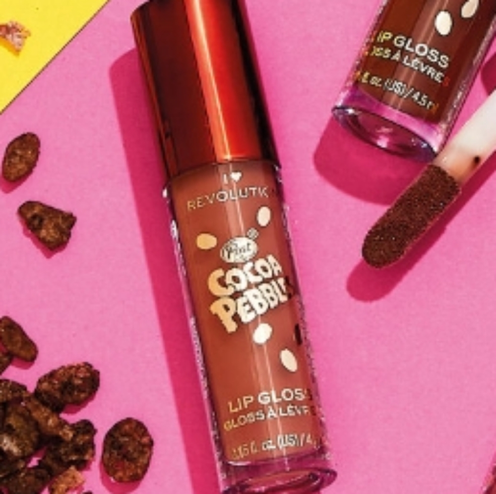 ❇️Revolution x Cocoa Pebbles RARE Lip Gloss BAMM-BAMM NWT